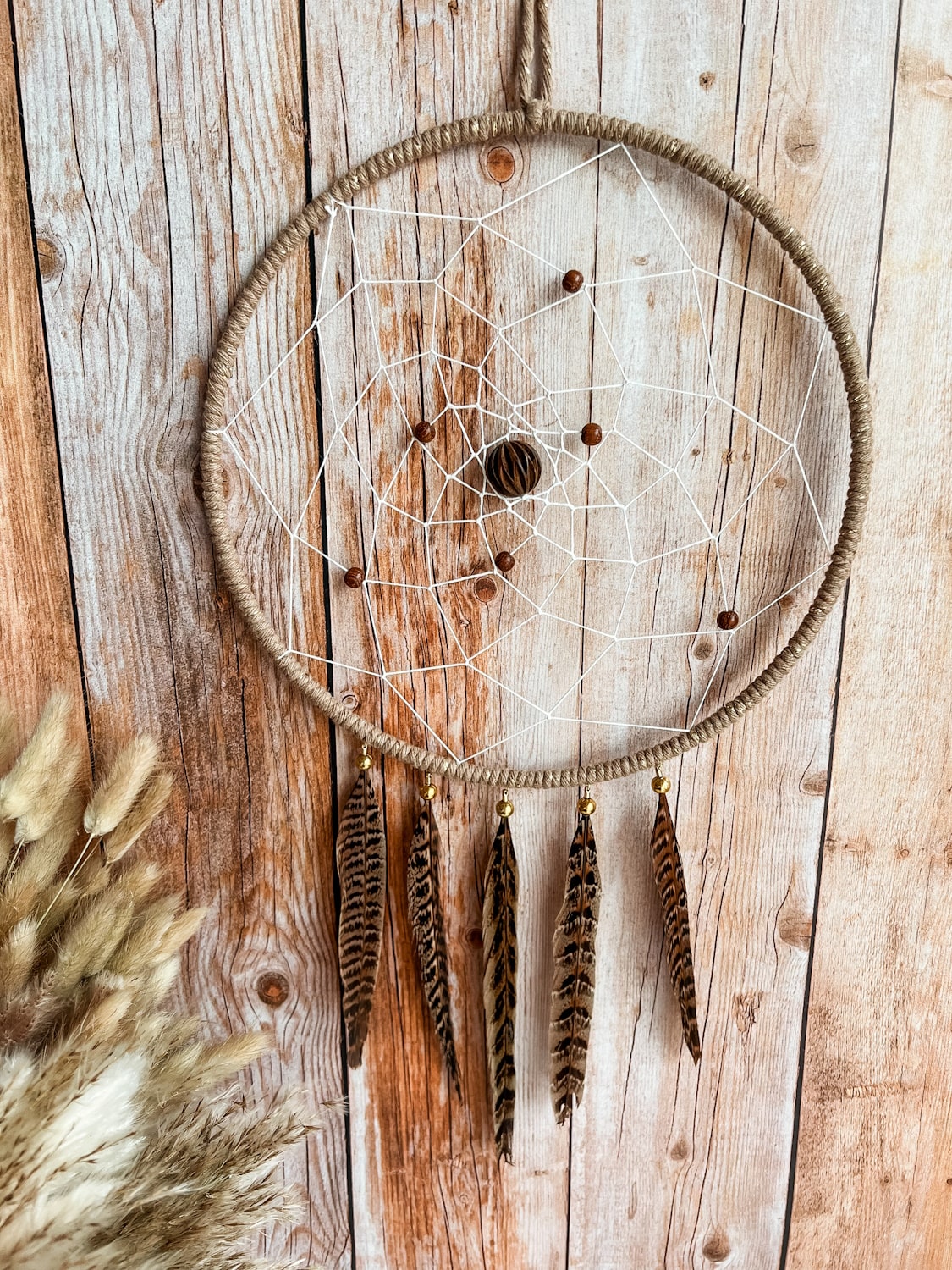 Déco plumes faisan attrape rêve