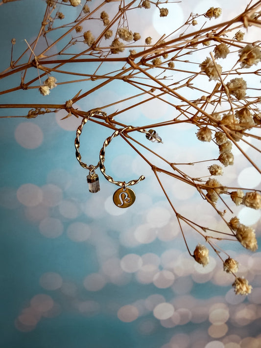 Boucles d’oreilles signe astrologique et pierre associée
