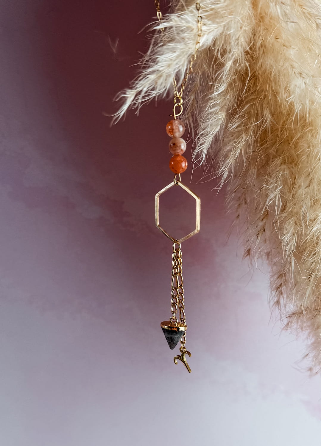 Collier Pierre Naturelle Hexagone Zodiaque – Bijoux Lithothérapie Artisanal Made in France