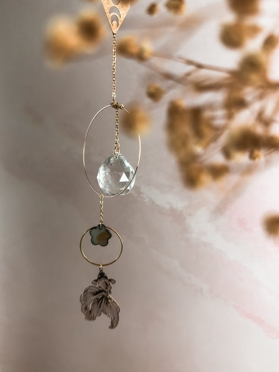 Attrape soleil cristal – Sun catcher artisanal en pierres naturelles