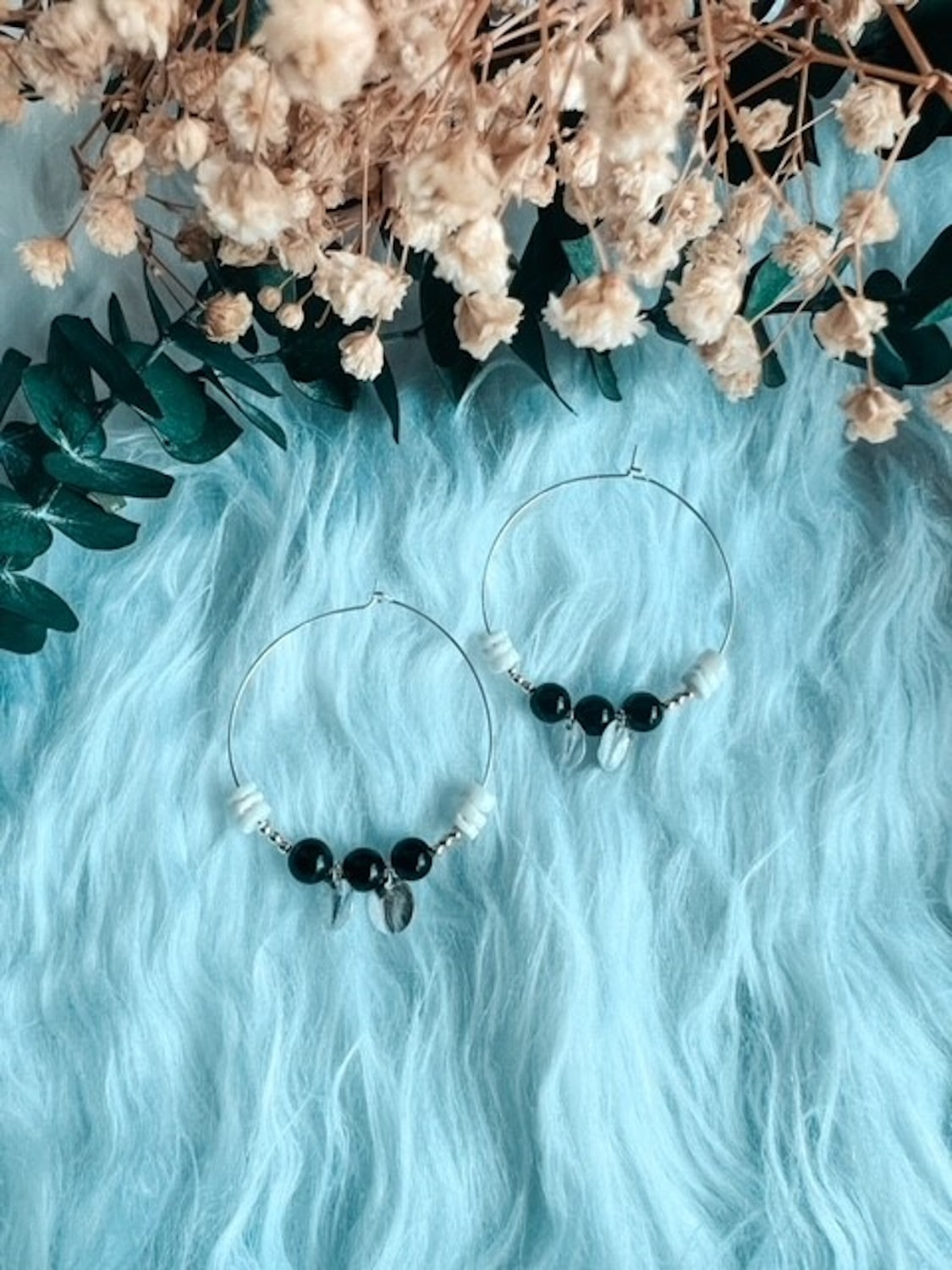 Bijoux pierres naturelles créoles et sequins