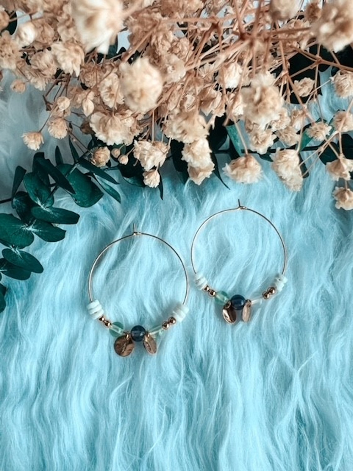 Bijoux pierres naturelles créoles et sequins