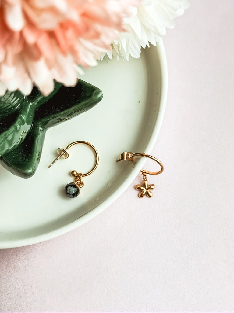 Boucles d'oreilles pierres naturelles bohème Collection MAREVA – bijou fait main France