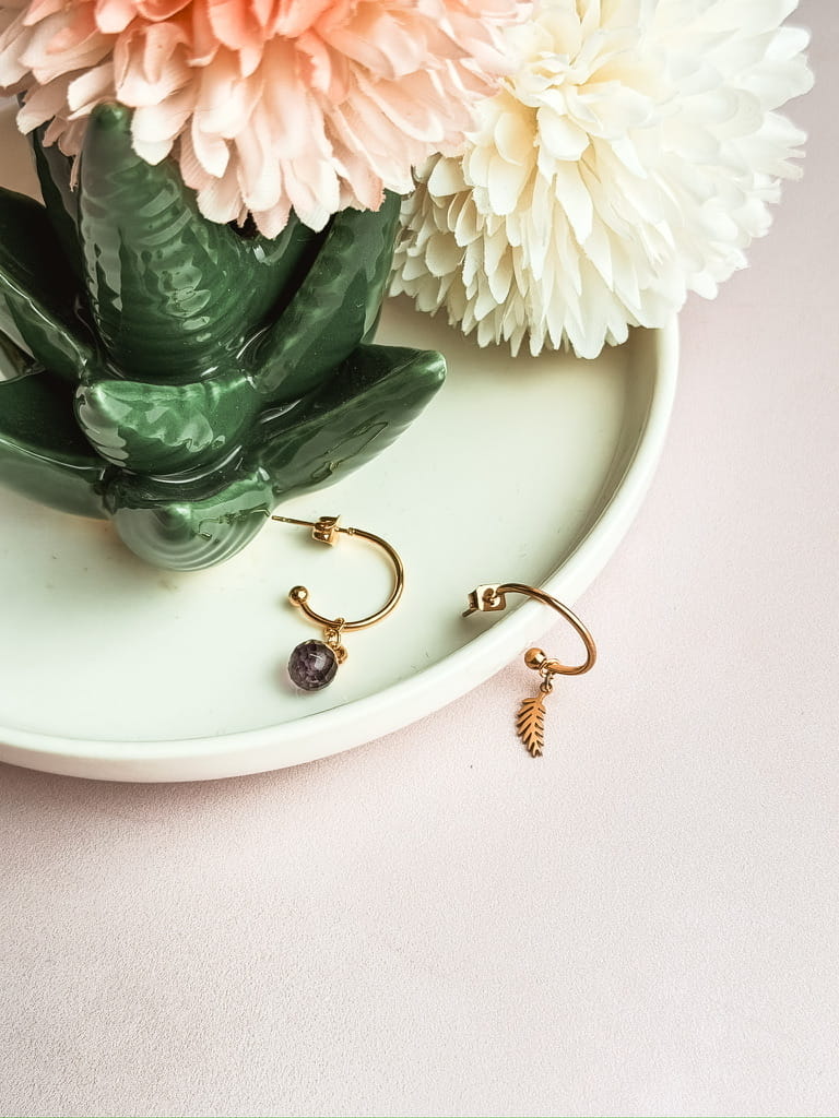 Boucles d'oreilles pierres naturelles bohème Collection MAREVA – bijou fait main France