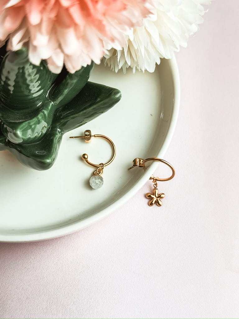 Boucles d'oreilles pierres naturelles bohème Collection MAREVA – bijou fait main France