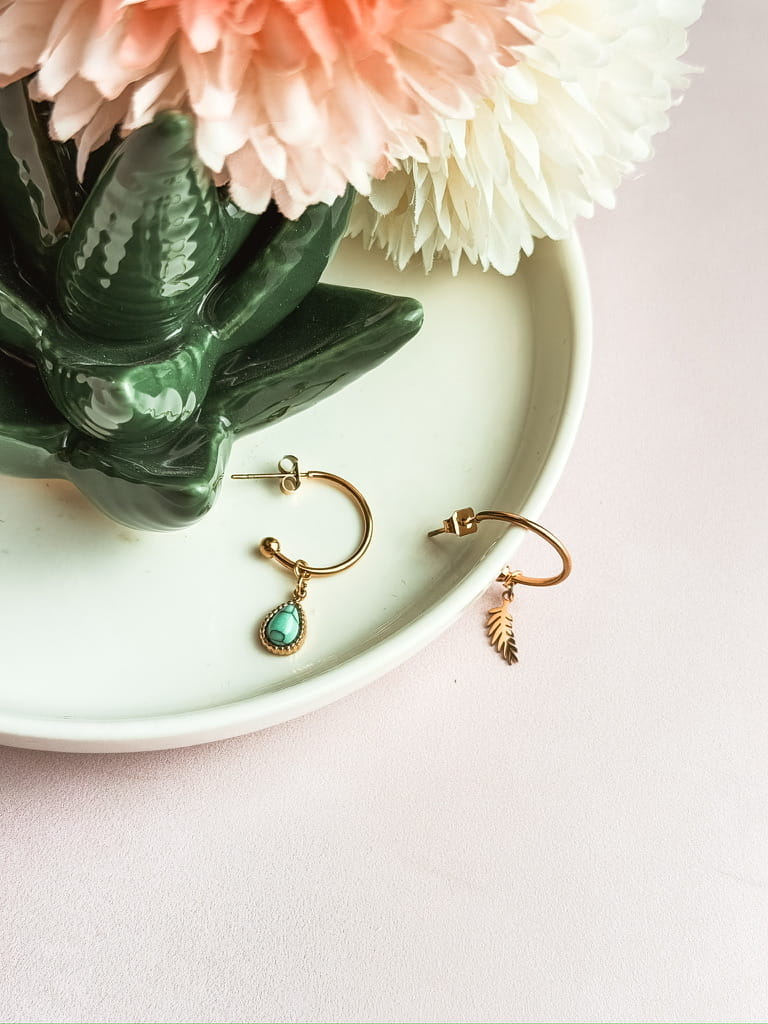Boucles d'oreilles pierres naturelles bohème Collection MAREVA – bijou fait main France