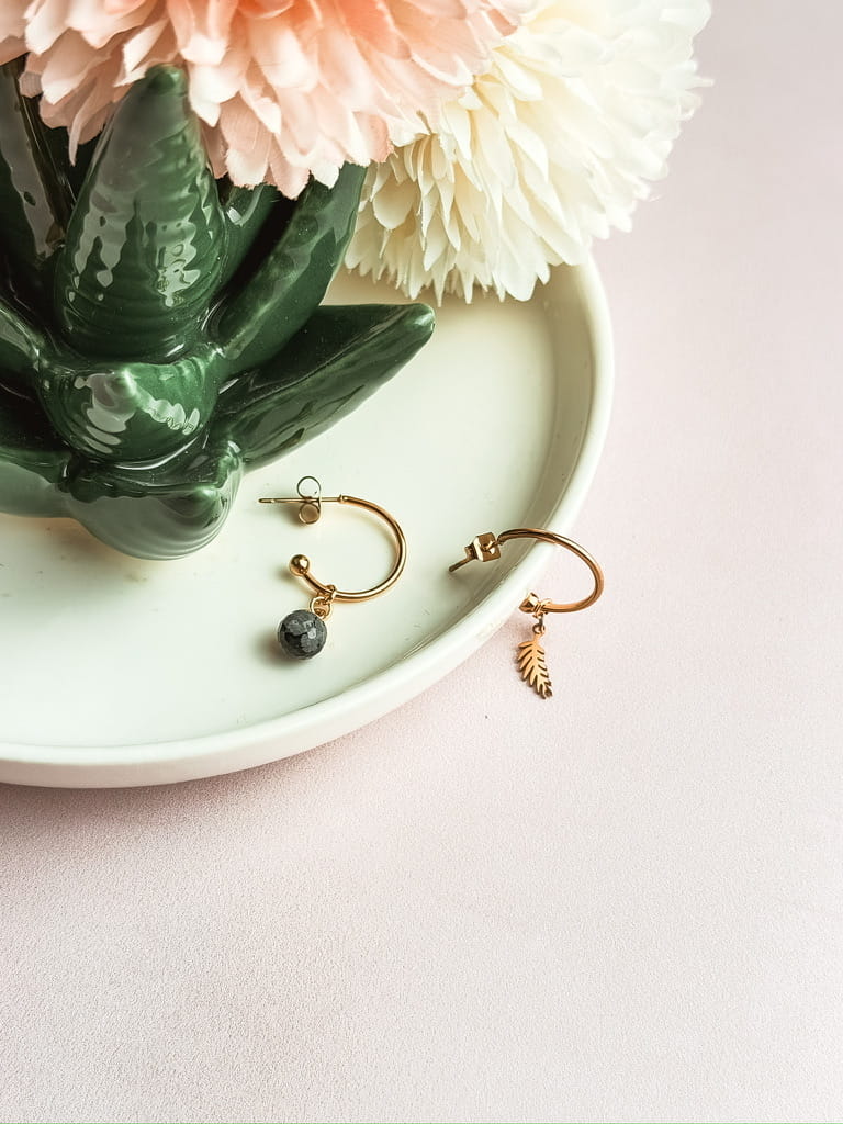 Boucles d'oreilles pierres naturelles bohème Collection MAREVA – bijou fait main France