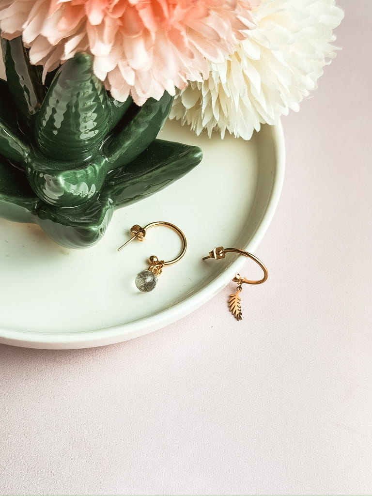Boucles d'oreilles pierres naturelles bohème Collection MAREVA – bijou fait main France