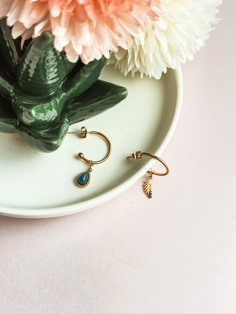 Boucles d'oreilles pierres naturelles bohème Collection MAREVA – bijou fait main France