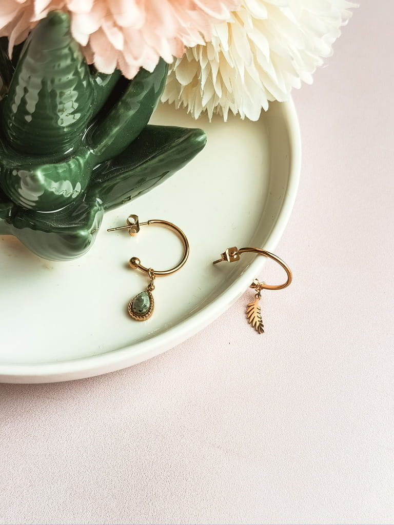 Boucles d'oreilles pierres naturelles bohème Collection MAREVA – bijou fait main France