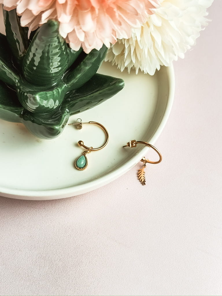 Boucles d'oreilles pierres naturelles bohème Collection MAREVA – bijou fait main France