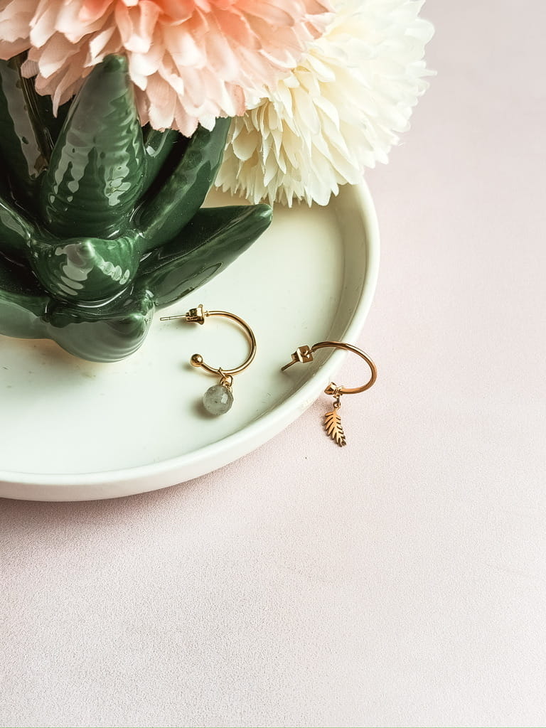 Boucles d'oreilles pierres naturelles bohème Collection MAREVA – bijou fait main France
