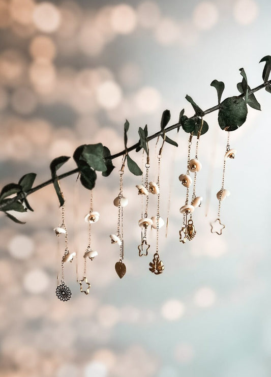 Boucle d’oreille nacre pendante