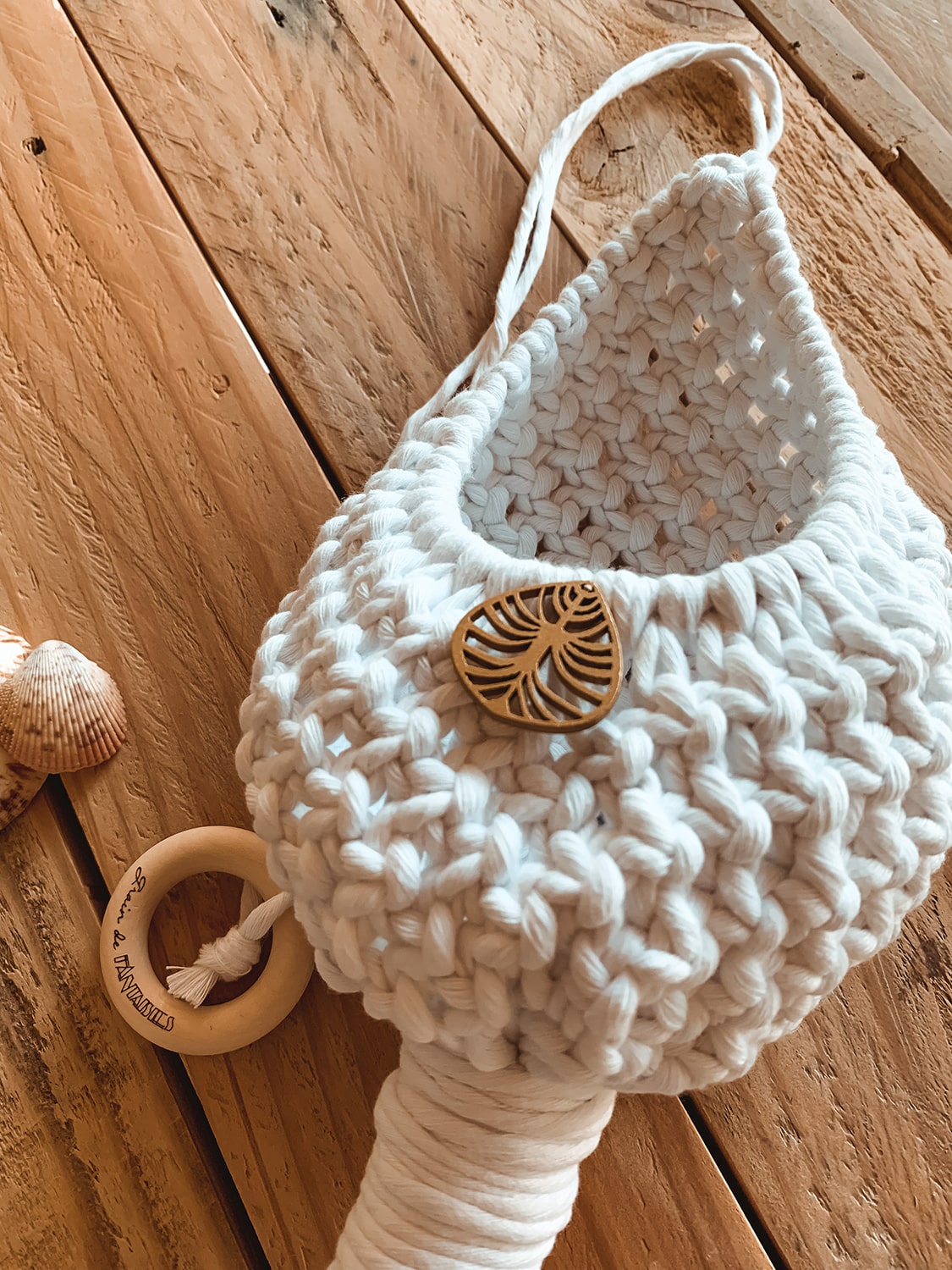 Suspension cocon macramé