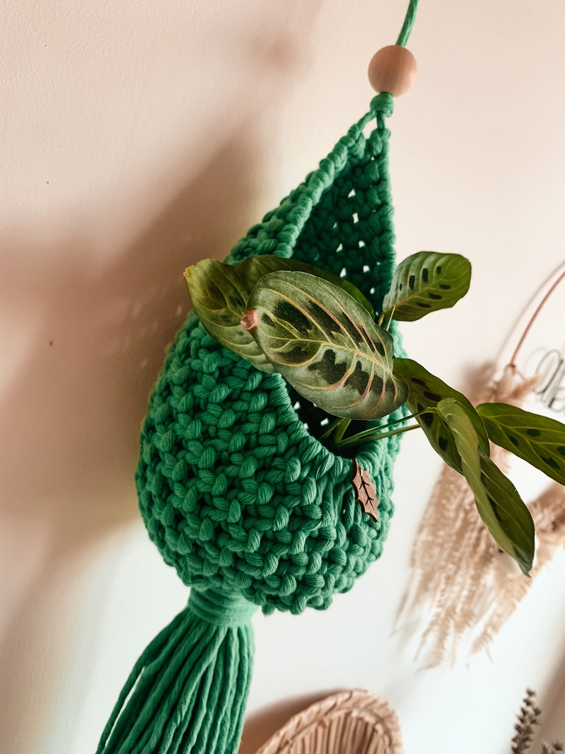 Suspension cocon macramé