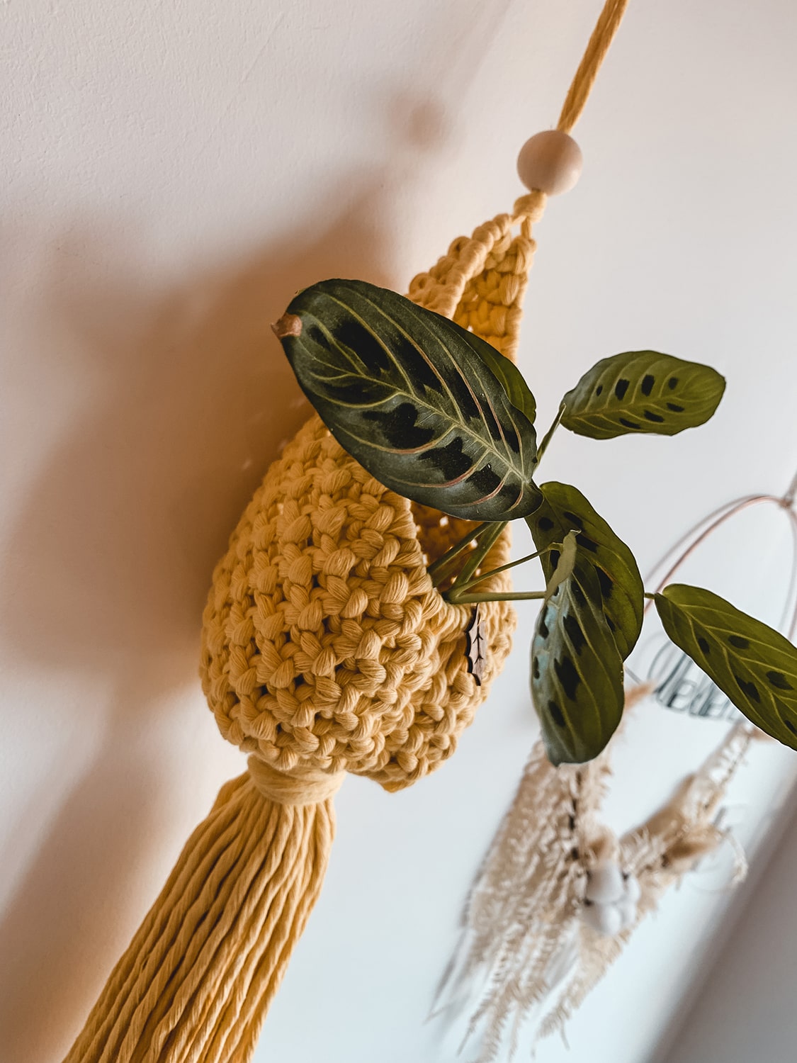 Suspension cocon macramé