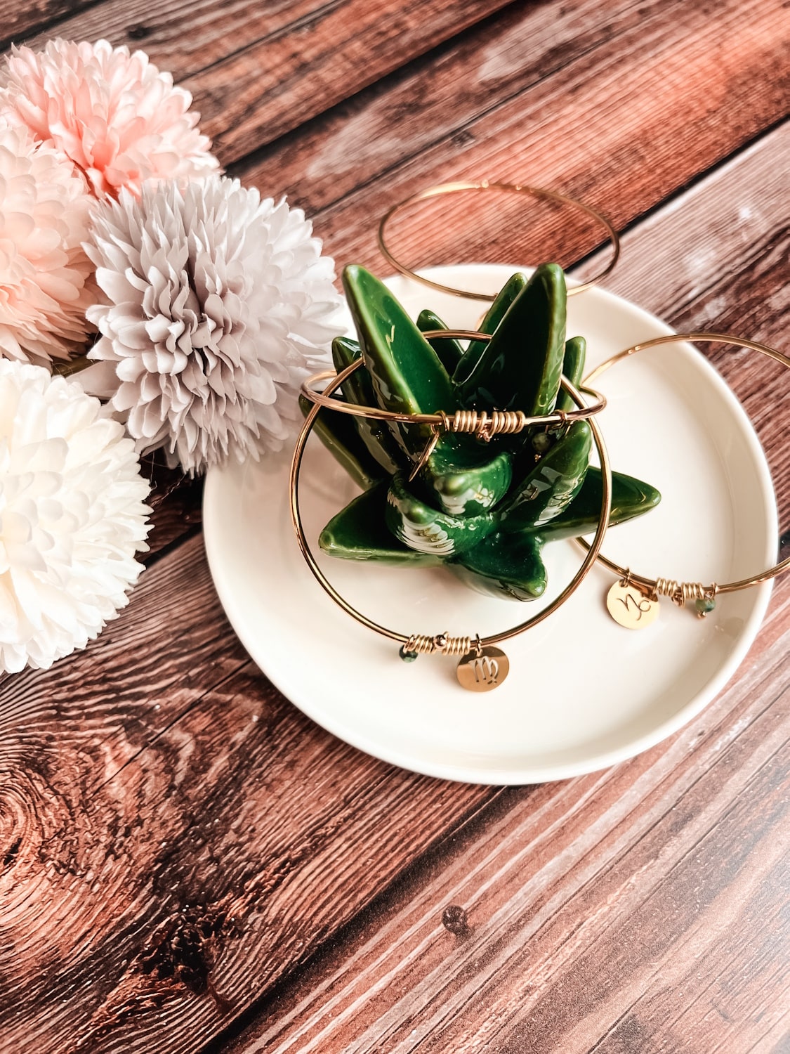 Bracelet zodiaque - Bijoux signe astrologique jonc doré