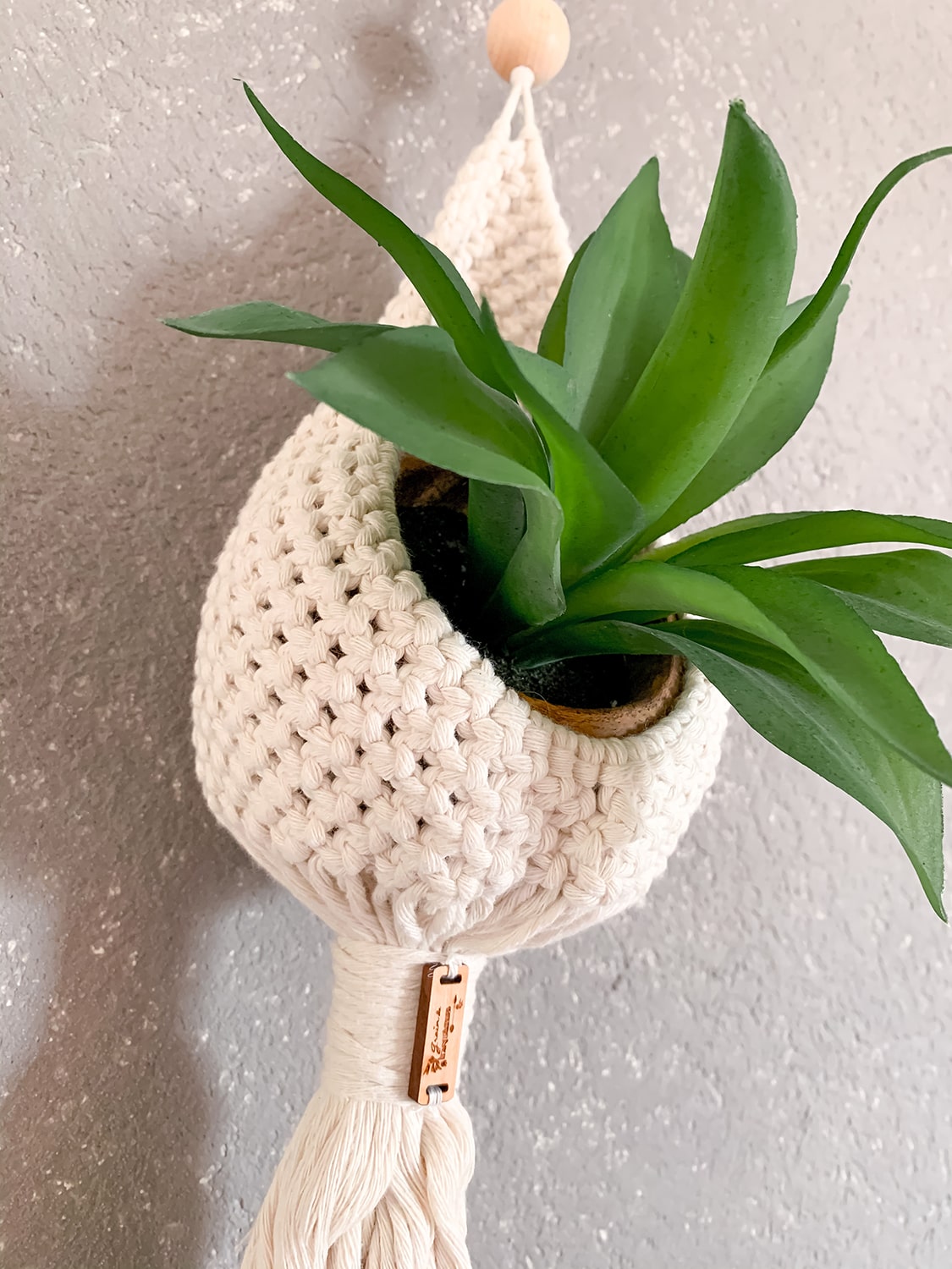 Suspension cocon macramé grand modèle