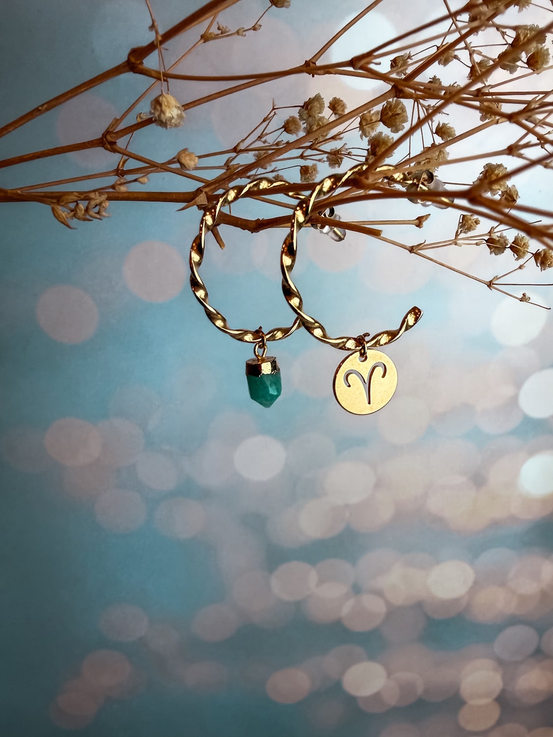 Boucles d’oreilles signe astrologique et pierre associée