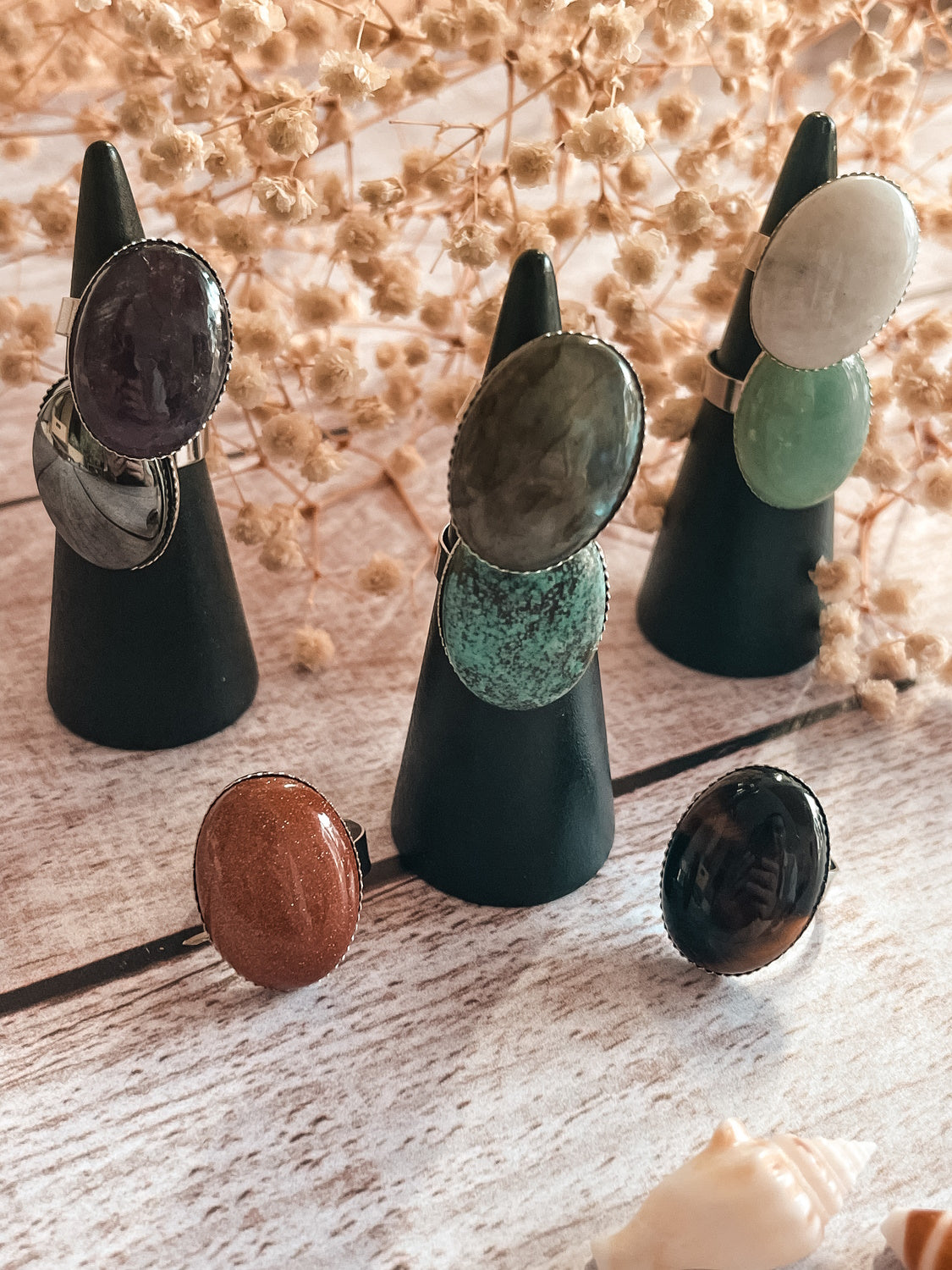 Bague pierre naturelle femme 25*18mm