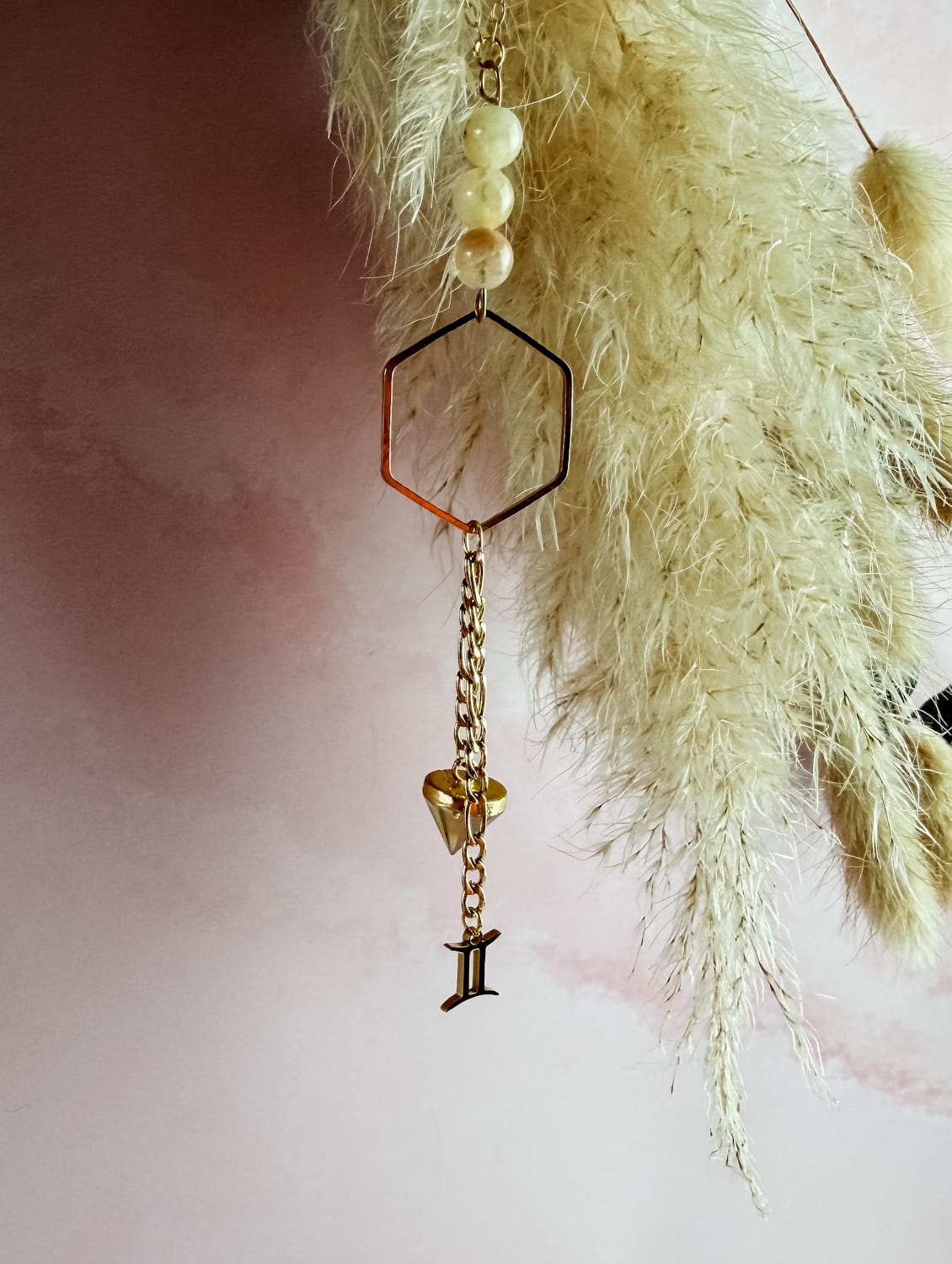 Collier Pierre Naturelle Hexagone Zodiaque – Bijoux Lithothérapie Artisanal Made in France