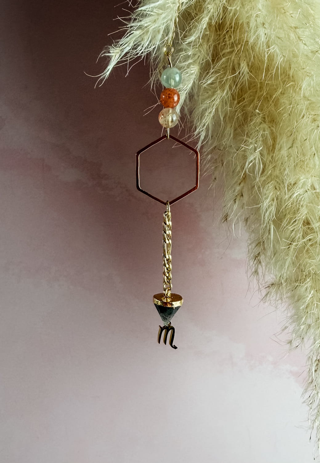Collier Pierre Naturelle Hexagone Zodiaque – Bijoux Lithothérapie Artisanal Made in France