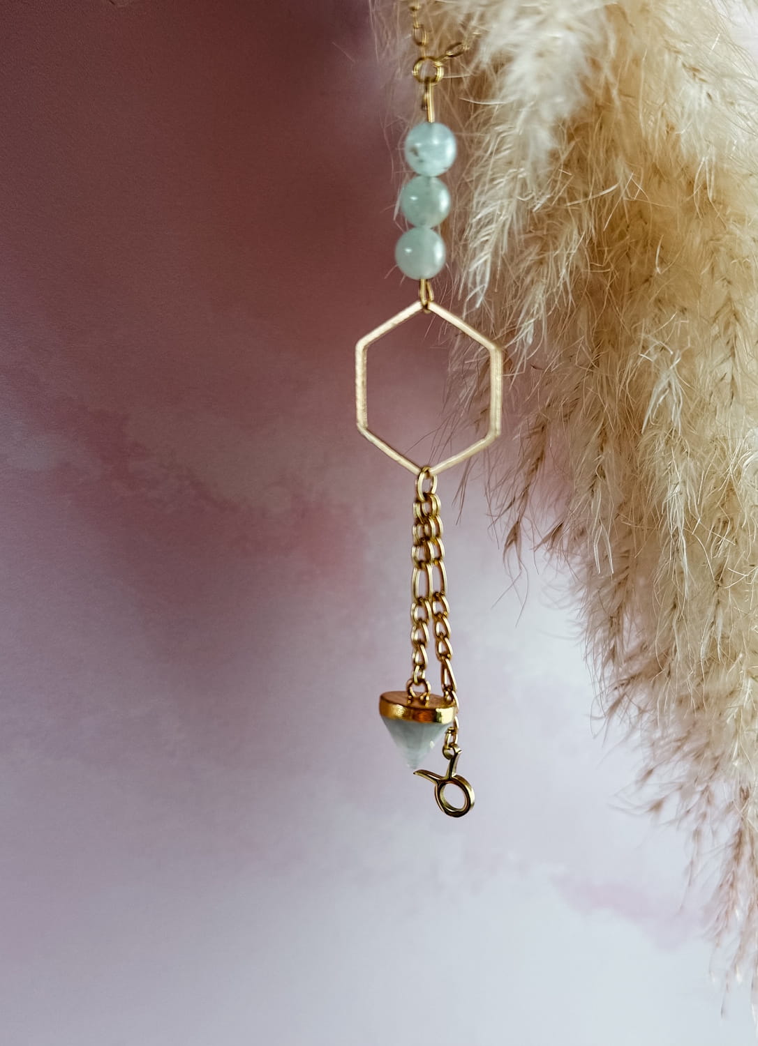 Collier Pierre Naturelle Hexagone Zodiaque – Bijoux Lithothérapie Artisanal Made in France