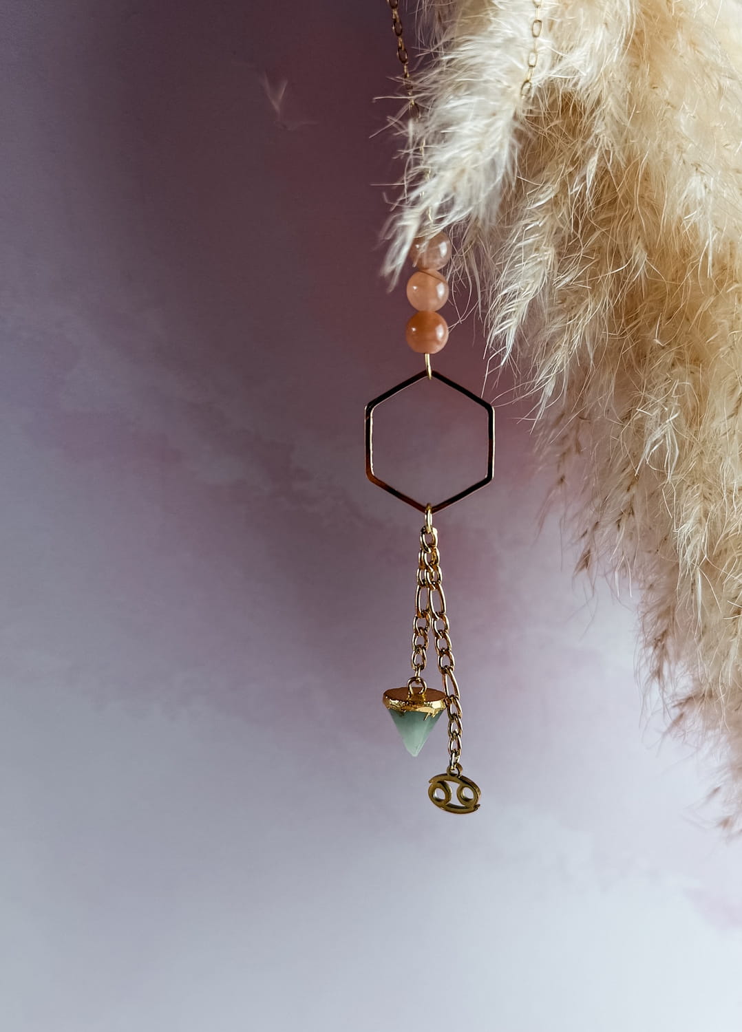 Collier Pierre Naturelle Hexagone Zodiaque – Bijoux Lithothérapie Artisanal Made in France
