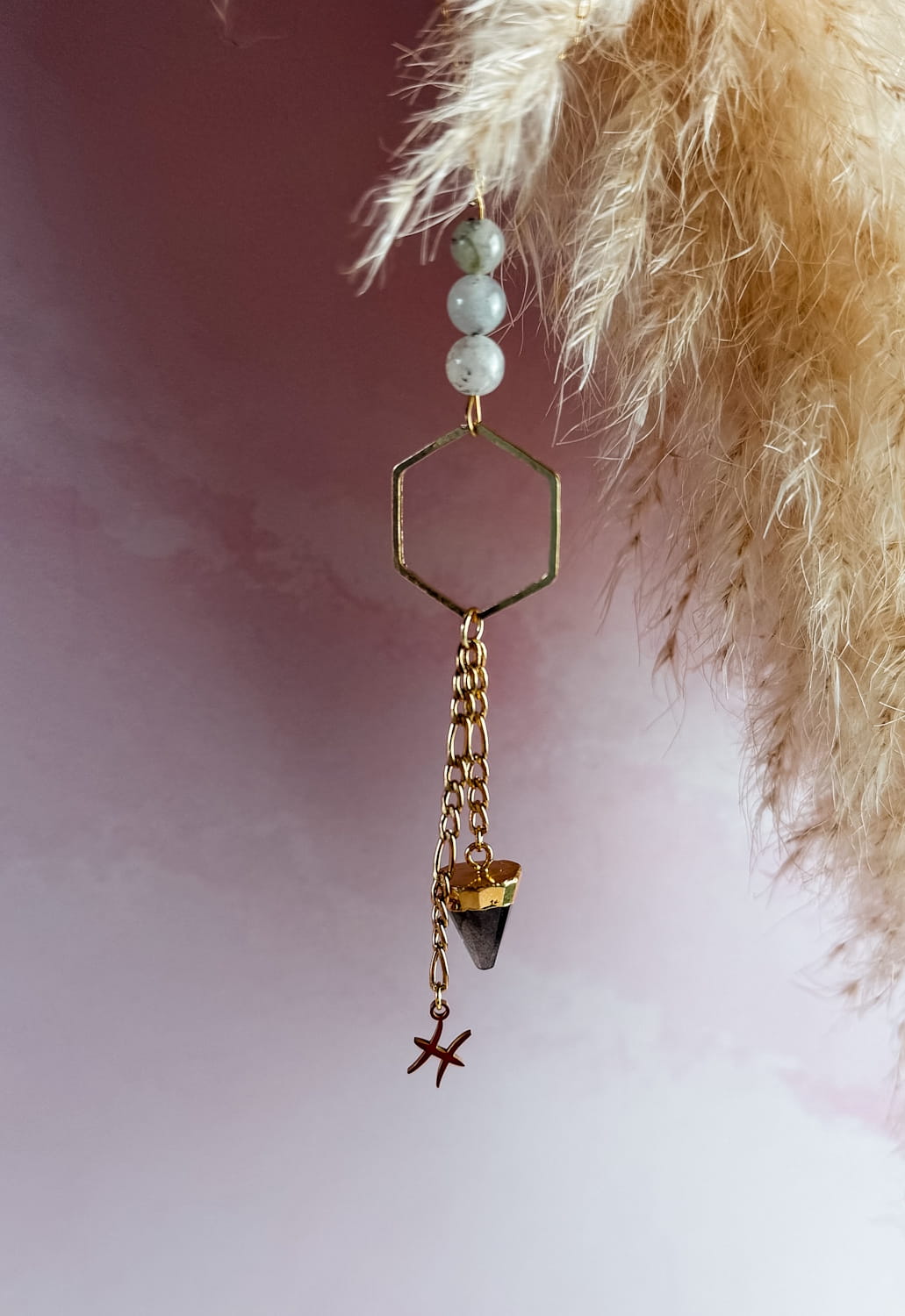 Collier Pierre Naturelle Hexagone Zodiaque – Bijoux Lithothérapie Artisanal Made in France