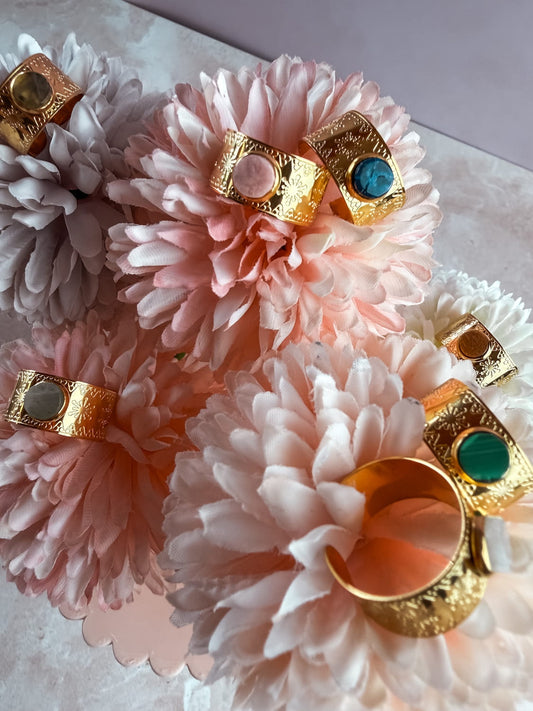 Bague pierre facettée 6mm - Collection élégante femme