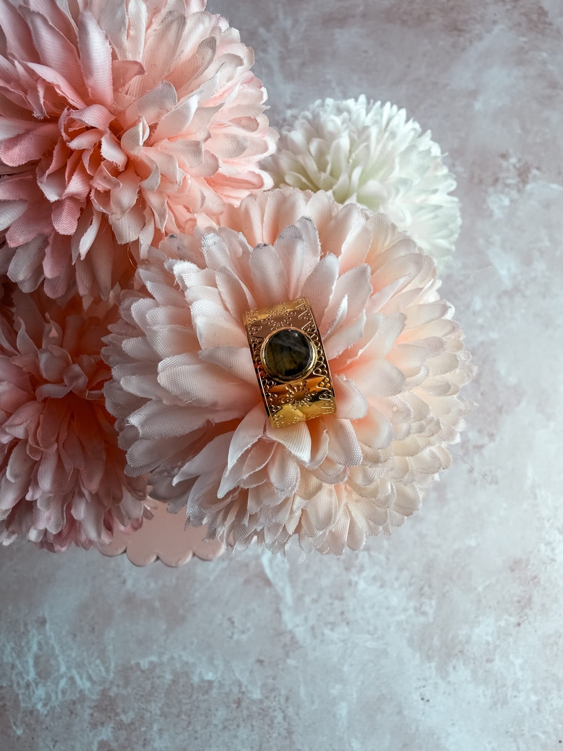 Bague pierre facettée 6mm – bijou lithothérapie élégant fait main France