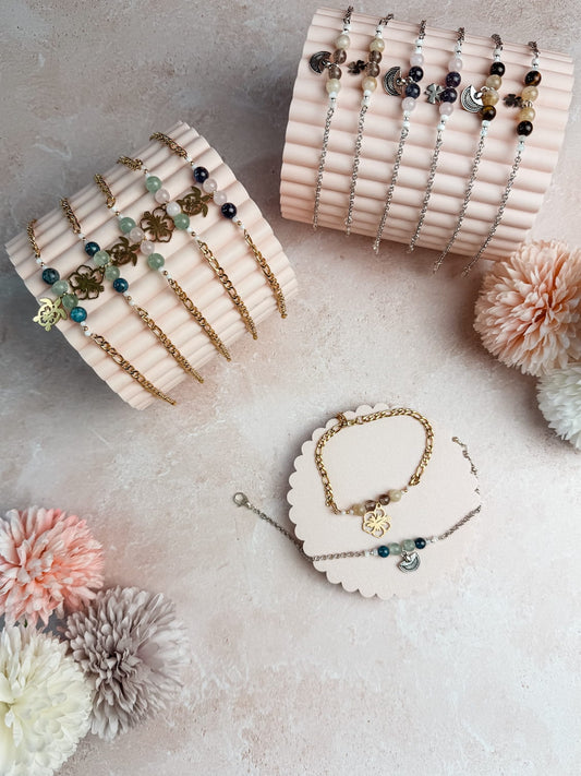 Bracelet émotion en pierres naturelles – lithothérapie, délicat et ajustable
